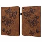 For Huawei MediaPad M5 Lite 10 inch Embossed Butterfly Pattern Horizontal Flip Leather Tablet Case(Brown) - 1