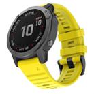 For Garmin Fenix 6 22mm Silicone Smart Watch Watch Band(Yellow) - 1