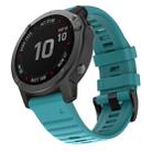 For Garmin Fenix 6 22mm Silicone Smart Watch Watch Band(Blue Green) - 1