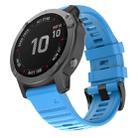 For Garmin Fenix 6 22mm Silicone Smart Watch Watch Band(Sky Blue) - 1