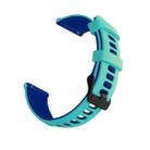 22mm Universal Double Color Silicone Watch Band(Mint Green Blue) - 1