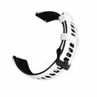 22mm Universal Double Color Silicone Watch Band(White Black) - 1