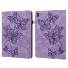 For Lenovo Tab P11 2020 11 inch TB-J606F / TB-J606X Embossed Butterfly Pattern Horizontal Flip Leather Tablet Case(Purple) - 1