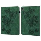 For Lenovo Tab P11 2020 11 inch TB-J606F / TB-J606X Embossed Butterfly Pattern Horizontal Flip Leather Tablet Case(Green) - 1