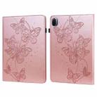 For Xiaomi Pad 5 / 5 Pro Embossed Butterfly Pattern Horizontal Flip Leather Tablet Case(Pink) - 1