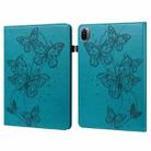 For Xiaomi Pad 5 / 5 Pro Embossed Butterfly Pattern Horizontal Flip Leather Tablet Case(Blue) - 1