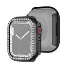 Electroplating PC Single Row Diamond Protective Case For Apple Watch Series 9 / 8 / 7 41mm(Black) - 1