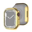 Electroplating PC Single Row Diamond Protective Case For Apple Watch Series 9 / 8 / 7 45mm(Gold) - 1