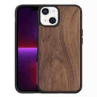 For iPhone 13 mini Wood Veneer TPU Shockproof Phone Case (Walnut) - 1