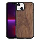 For iPhone 13 Wood Veneer TPU Shockproof Phone Case(Walnut) - 1