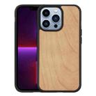 For iPhone 13 Pro Max Wood Veneer TPU Shockproof Phone Case (Cherry Wood) - 1