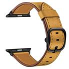 Leather Watch Band For Apple Watch Series 8&7 41mm / SE 2&6&SE&5&4 40mm / 3&2&1 38mm(Yellow Frosted) - 1