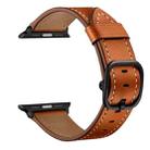 Leather Watch Band For Apple Watch Series 9&8&7 41mm / SE 3&SE 2&6&SE&5&4 40mm / 3&2&1 38mm(Brown) - 1