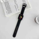 Honeycomb Hole Sewing Silicone Watch Band For Apple Watch Ultra 49mm / Series 8&7 45mm / SE 2&6&SE&5&4 44mm / 3&2&1 42mm(Black White) - 1