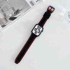 Two-color Silicone Hydraulic Buckle Watch Band For Apple Watch Ultra 49mm / Series 8&7 45mm / SE 2&6&SE&5&4 44mm / 3&2&1 42mm(Black Red) - 1