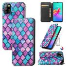 For Infinix Smart 5 Colorful Magnetic Horizontal Flip Leather Phone Case with Holder & Card Slot & Wallet(Purple Scales) - 1