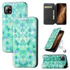 For Sharp Aquos Sense 6 Colorful Magnetic Horizontal Flip Leather Phone Case with Holder & Card Slot & Wallet(Emerald) - 1