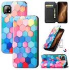 For Sharp Aquos Sense 6 Colorful Magnetic Horizontal Flip Leather Phone Case with Holder & Card Slot & Wallet(Colorful Cube) - 1