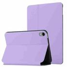 For iPad mini 6 Dual-Folding Horizontal Flip Tablet Case with Holder & Sleep / Wake-up Function(Light Purple) - 1