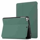 For iPad mini (2019) / 4 / 3 / 2 / 1 Dual-Folding Horizontal Flip Tablet Leather Case with Holder & Sleep / Wake-up Function(Dark Green) - 1