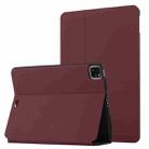 For iPad Pro 11 2020 & 2018 Dual-Folding Horizontal Flip Tablet Leather Tablet Case with Holder & Sleep / Wake-up Function(Wine Red) - 1