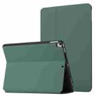 For iPad 9.7 2018 & 2017 Dual-Folding Horizontal Flip Tablet Leather Case with Holder & Sleep / Wake-up Function(Dark Green) - 1