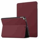 For iPad 9.7 2018 & 2017 Dual-Folding Horizontal Flip Tablet Leather Case with Holder & Sleep / Wake-up Function(Wine Red) - 1