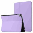 For iPad 9.7 2018 & 2017 Dual-Folding Horizontal Flip Tablet Leather Case with Holder & Sleep / Wake-up Function(Light Purple) - 1