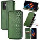 For Tecno Pova 2 Cubic Grid Pressed Horizontal Flip Magnetic Leather Phone Case with Holder & Card Slots & Wallet(Green) - 1