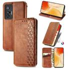 For vivo X70 Cubic Grid Pressed Horizontal Flip Magnetic Leather Phone Case with Holder & Card Slots & Wallet(Brown) - 1