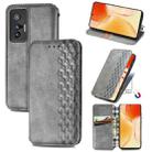 For vivo X70 Cubic Grid Pressed Horizontal Flip Magnetic Leather Phone Case with Holder & Card Slots & Wallet(Grey) - 1