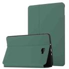 For Samsung Galaxy Tab A 10.1 T580/T585C Dual-Folding Horizontal Flip Tablet Leather Case with Holder (Dark Green) - 1