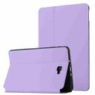 For Samsung Galaxy Tab A 10.1 T580/T585C Dual-Folding Horizontal Flip Tablet Leather Case with Holder (Light Purple) - 1