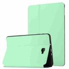 For Samsung Galaxy Tab A 10.1 T580/T585C Dual-Folding Horizontal Flip Tablet Leather Case with Holder (Mint Green) - 1