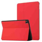 For Samsung Galaxy Tab A7 10.4 T500 Dual-Folding Horizontal Flip Tablet Leather Case with Holder & Sleep / Wake-up Function(Red) - 1