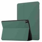 For Samsung Galaxy Tab A7 10.4 T500 Dual-Folding Horizontal Flip Tablet Leather Case with Holder & Sleep / Wake-up Function(Dark Green) - 1