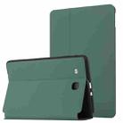 For Samsung Galaxy Tab E 9.6 T560/T561/T565/T567V Dual-Folding Horizontal Flip Tablet Leather Case with Holder (Dark Green) - 1