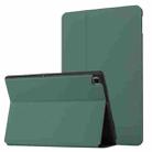 For Samsung Galaxy Tab S6 Lite 10.4 P610/P615 Dual-Folding Horizontal Flip Tablet Leather Case with Holder & Sleep / Wake-up Function(Dark Green) - 1