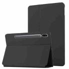 For Samsung Galaxy Tab S8 / Galaxy Tab S7 SM-T870/T875 Dual-Folding Horizontal Flip Tablet Leather Case with Holder & Sleep / Wake-up Function(Black) - 1