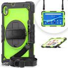 For Lenovo Tab M10 HD TB-X306X Shockproof Colorful Silicone + PC Protective Tablet Case with Holder & Shoulder Strap & Hand Strap(Black Yellow Green) - 1