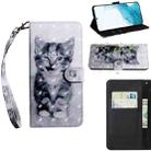 For Samaung Galaxy S22 5G 3D Painted Pattern Horizontal Flip Leather Phone Case with Holder & Lanyard(Smile Cat) - 1