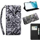 For Samaung Galaxy S22 5G 3D Painted Pattern Horizontal Flip Leather Phone Case with Holder & Lanyard(Black Lace) - 1