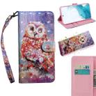 For Samaung Galaxy S22 5G 3D Painted Pattern Horizontal Flip Leather Phone Case with Holder & Lanyard(Color Owl) - 1