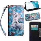 For Samaung Galaxy S22+ 5G 3D Painted Pattern Horizontal Flip Leather Phone Case with Holder & Lanyard(Tiger) - 1