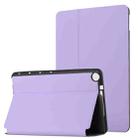 For Huawei MediaPad M5 Lite 10.1 Dual-Folding Horizontal Flip Tablet Leather Case with Holder & Sleep / Wake-up Function(Light Purple) - 1