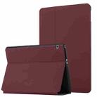 For Huawei MediaPad T3 10 Dual-Folding Horizontal Flip Tablet Leather Case with Holder(Wine Red) - 1