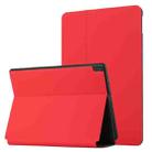 For Lenovo Tab M10 10.1 X605F/X505 Dual-Folding Horizontal Flip Tablet Leather Case with Holder(Red) - 1