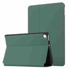 For Lenovo Tab M10 Plus TB-X606F/X606X Dual-Folding Horizontal Flip Tablet Leather Case with Holder(Dark Green) - 1