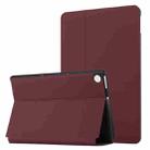 For Lenovo Tab M10 Plus TB-X606F/X606X Dual-Folding Horizontal Flip Tablet Leather Case with Holder(Wine Red) - 1