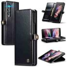 For Samsung Galaxy Z Fold3 5G CaseMe 003 Crazy Horse Texture Horizontal Flip Leather Phone Case(Black) - 1